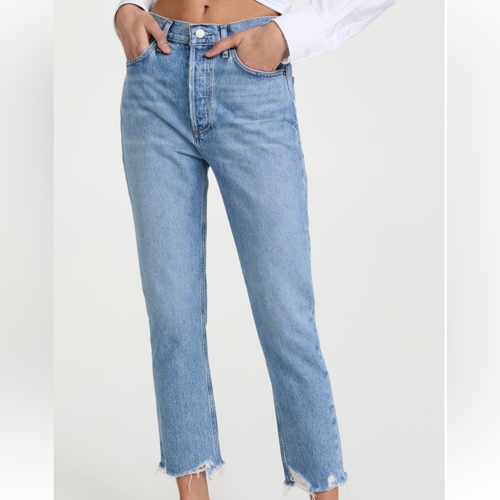 AGOLDE Riley High Rise Straight Crop Jeans